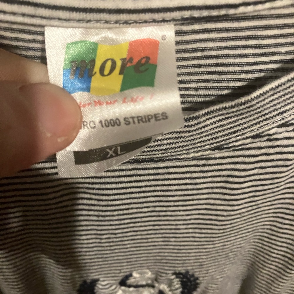 Vintage euro style portofino italy embroidered striped design crew neck shirt XL - Picture 6 of 8